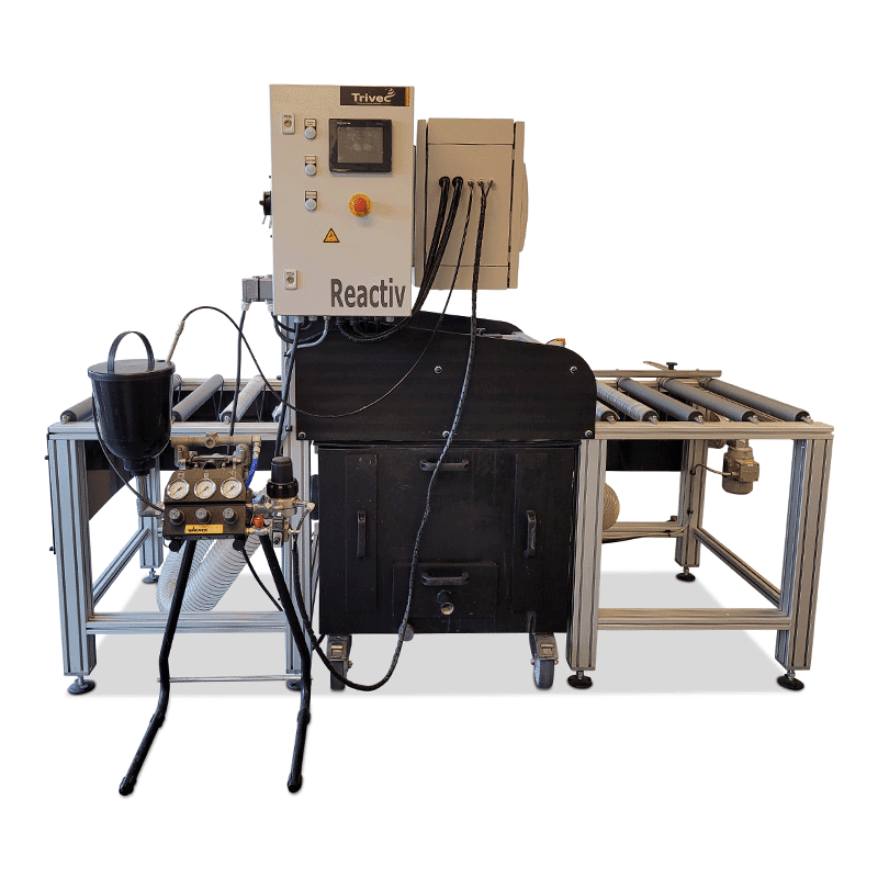 Reactive-stain-sprayer-input-output-front
